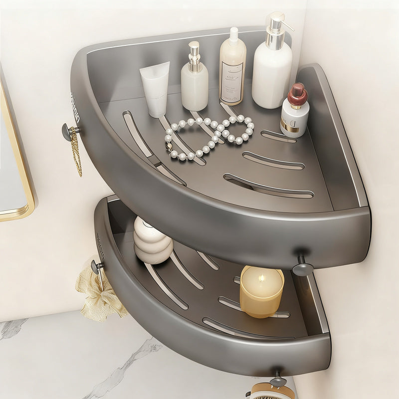 Corner shelf for bathroom, aluminum, no drilling — product view 2