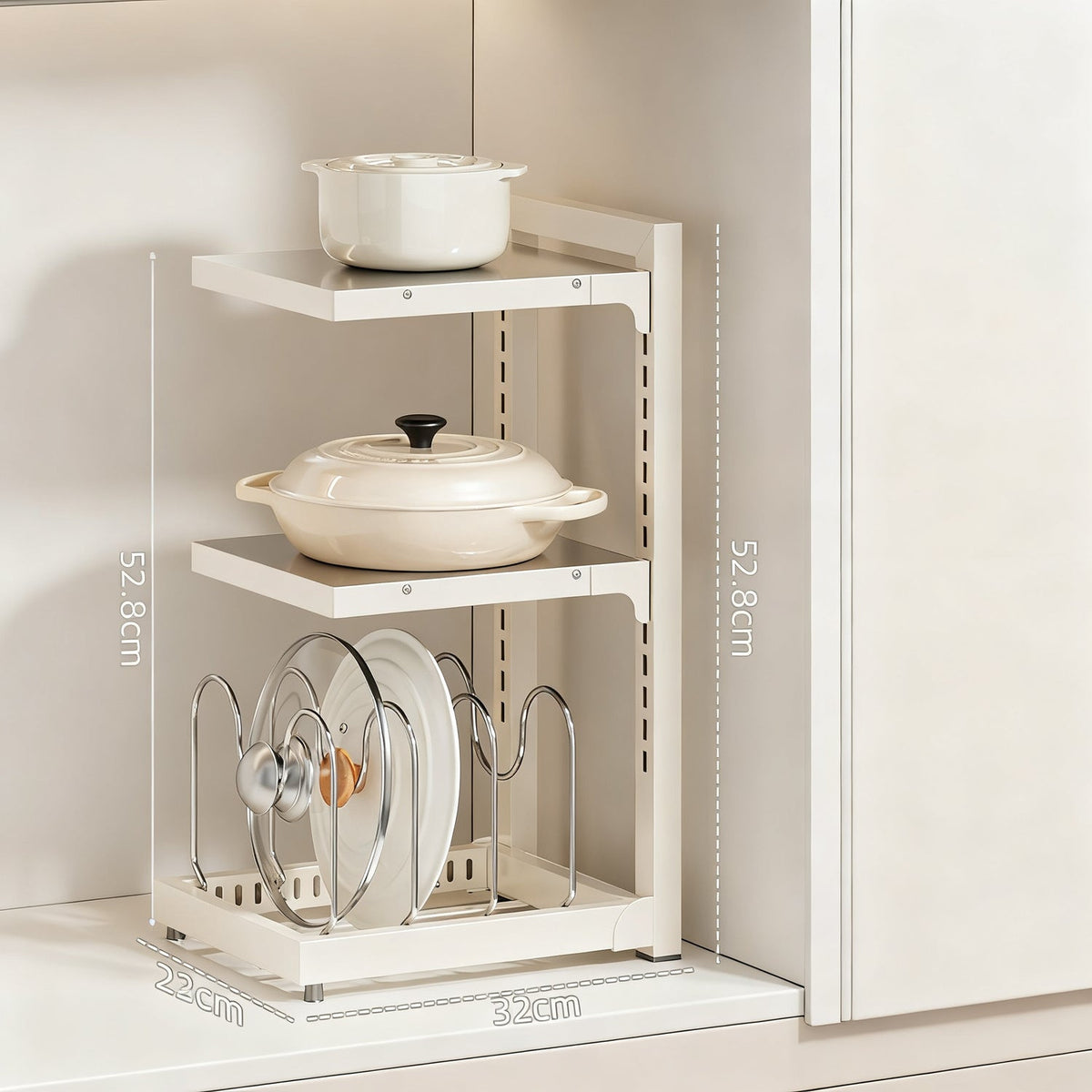 Stainless steel pot stand, 2–4 levels, adjustable — product view 5
