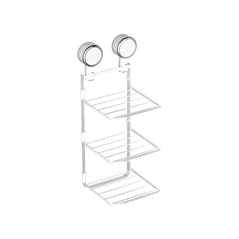 Suction cup preparation shelf, stainless steel, three-layer — product view 5