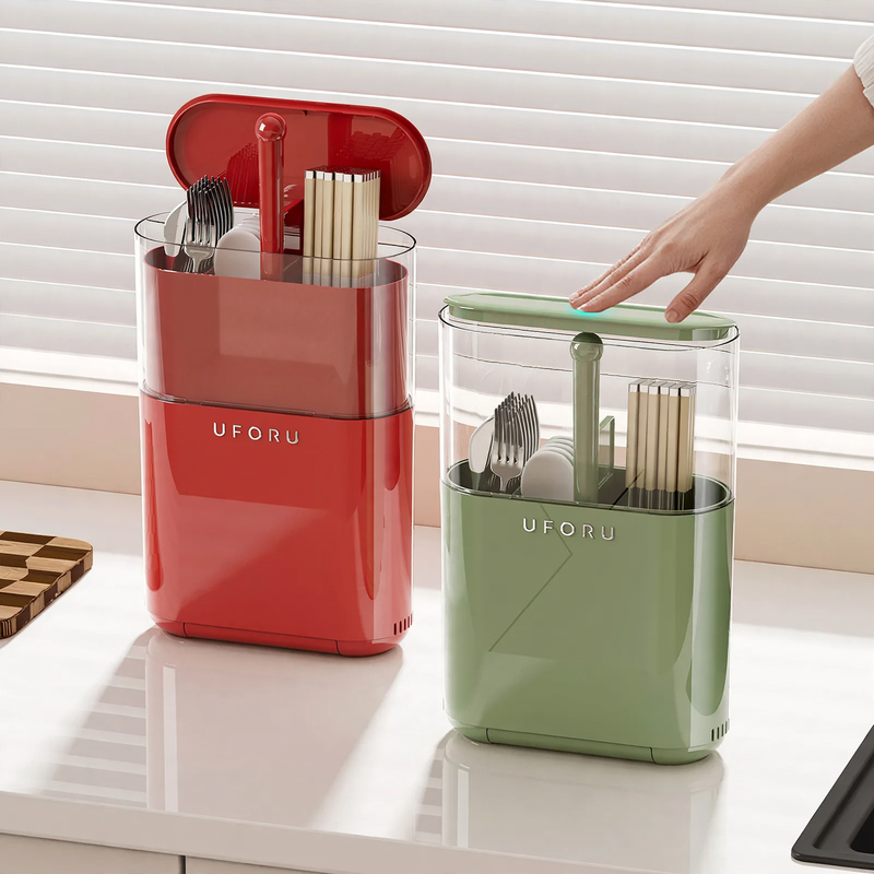 Stick holder with snap button and drainage — product view 1