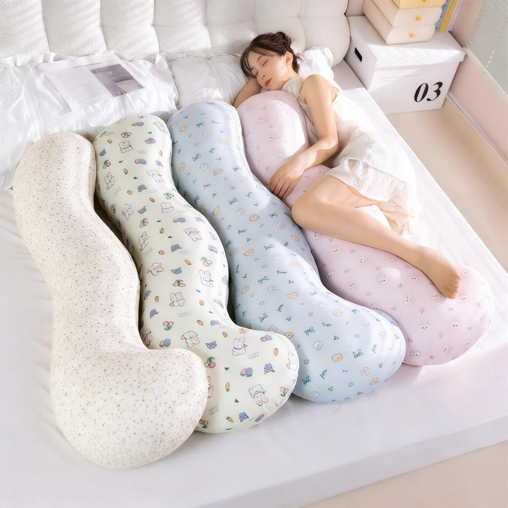 Side sleeper pillow made of cotton, 115 × 48 cm — product view 1