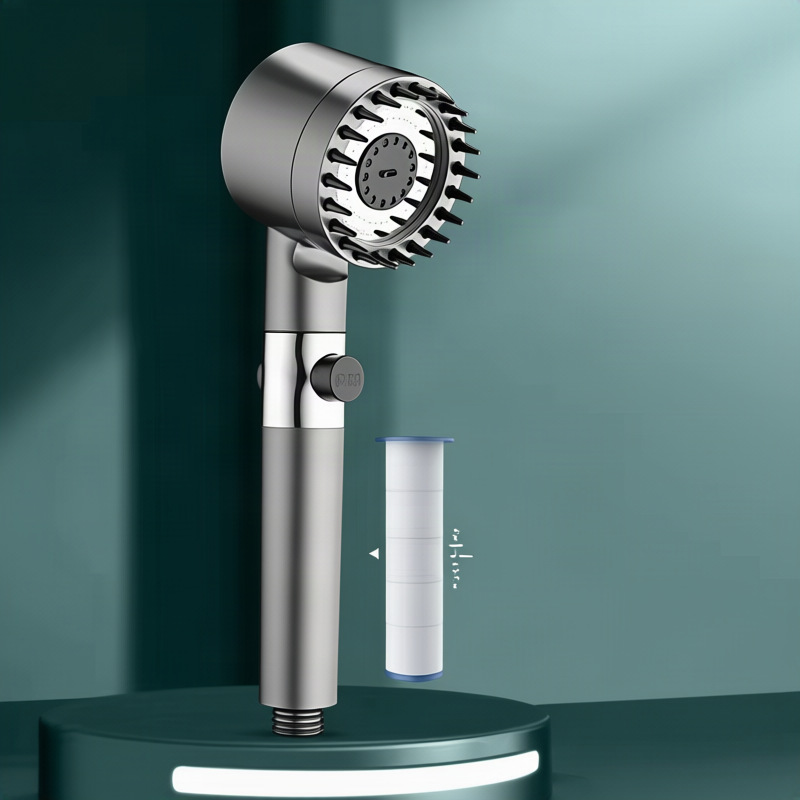 Multifunctional shower head with LED and massage function — product view 3