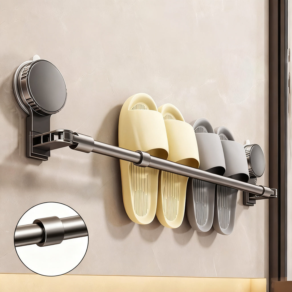 Wall-mounted slipper rack with suction cup, extendable — product view 2