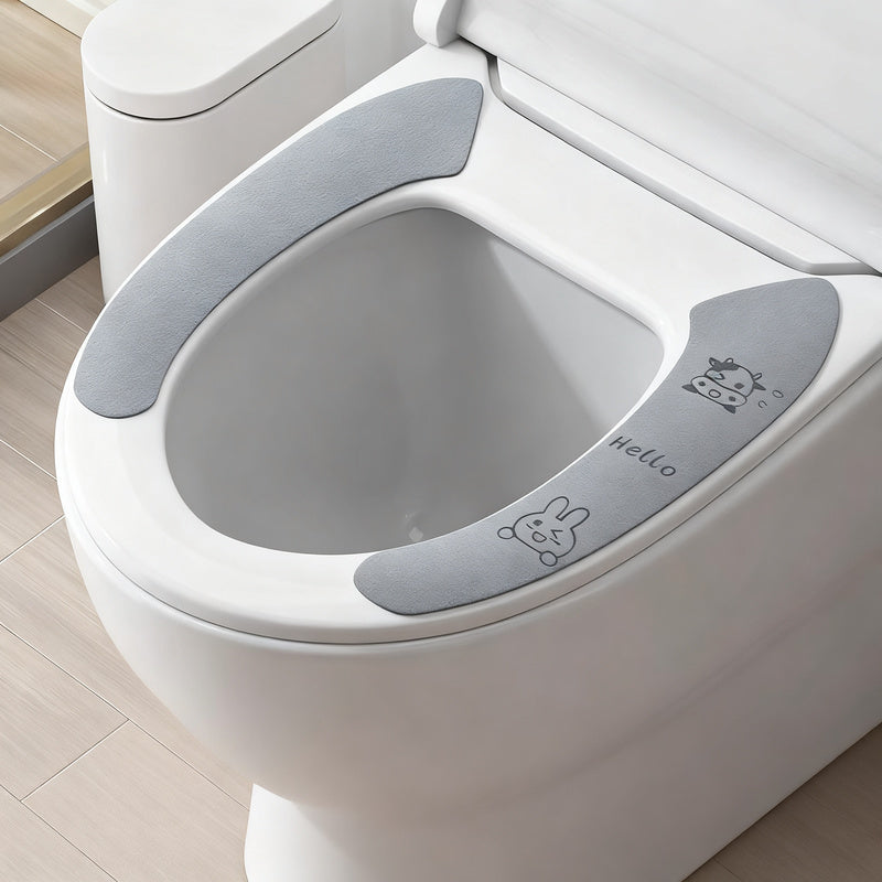 Plush toilet seat cover, self-adhesive — product view 4