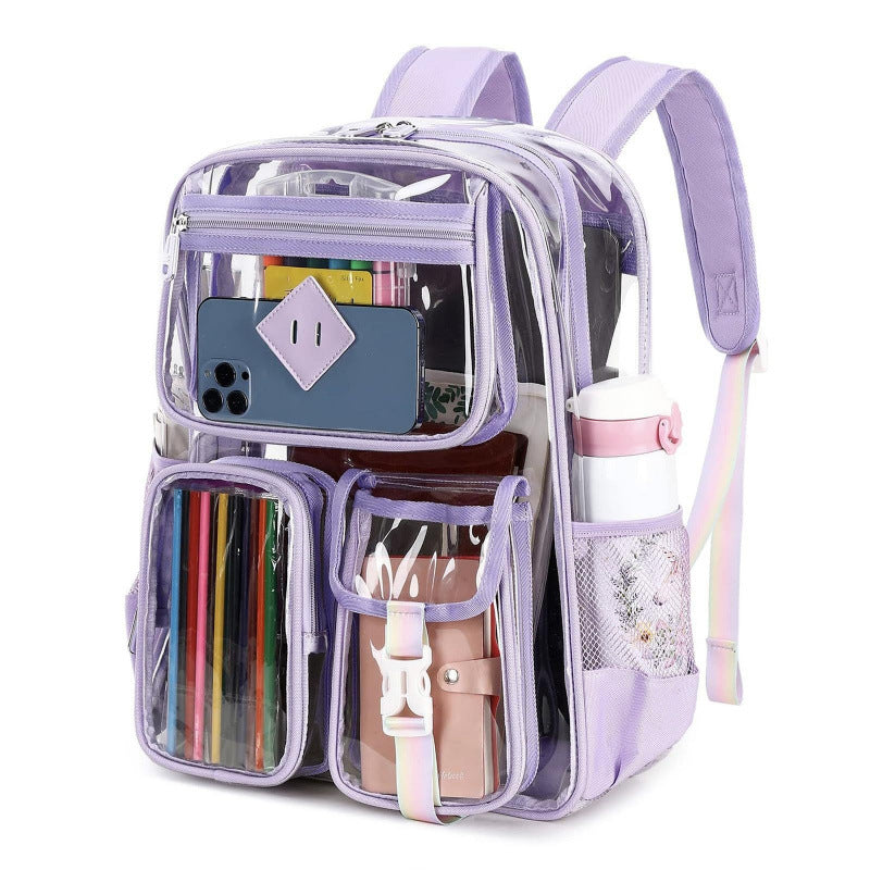 Transparent PVC Backpack, 43×17×35 cm — product view 1