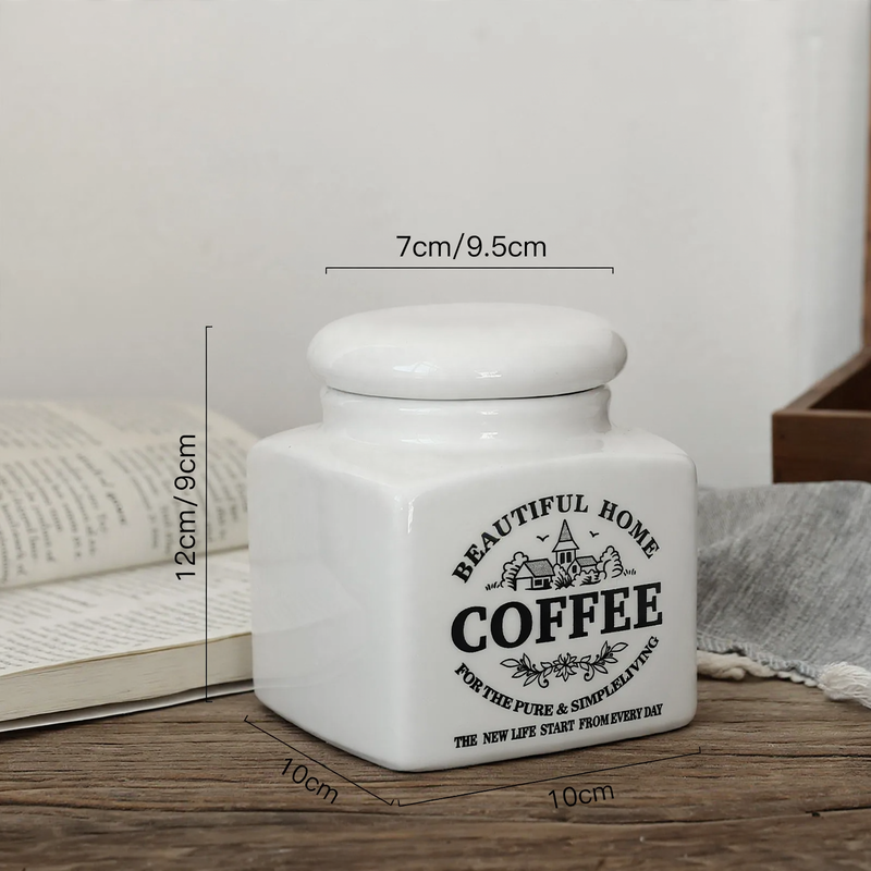 Ceramic storage jar with lid, modern design — product view 7