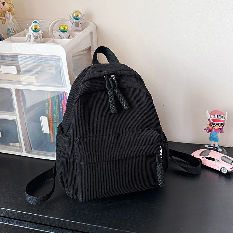 Large PU backpack, light, solid color — product view 6