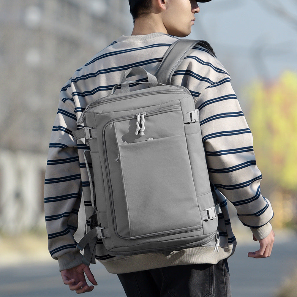 Nylon Backpack, 20–35 L, with shoe compartment and extension — product view 3