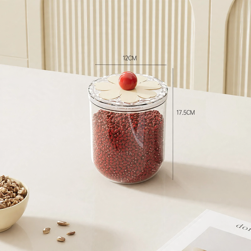 Plastic storage container with lid, transparent — product view 3