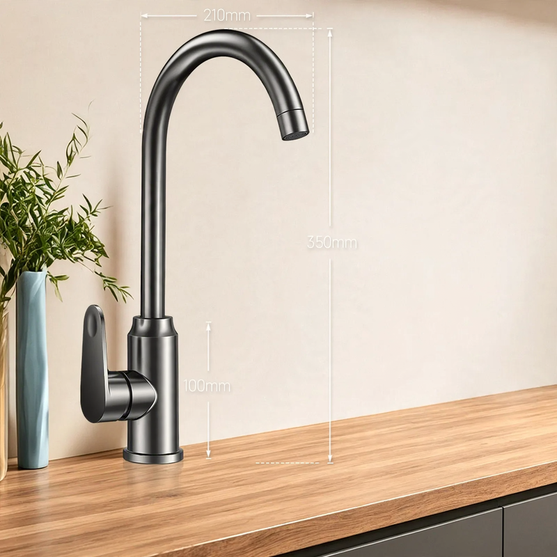 Kitchen faucet with splash guard, swivel, model S-10804 — product view 6