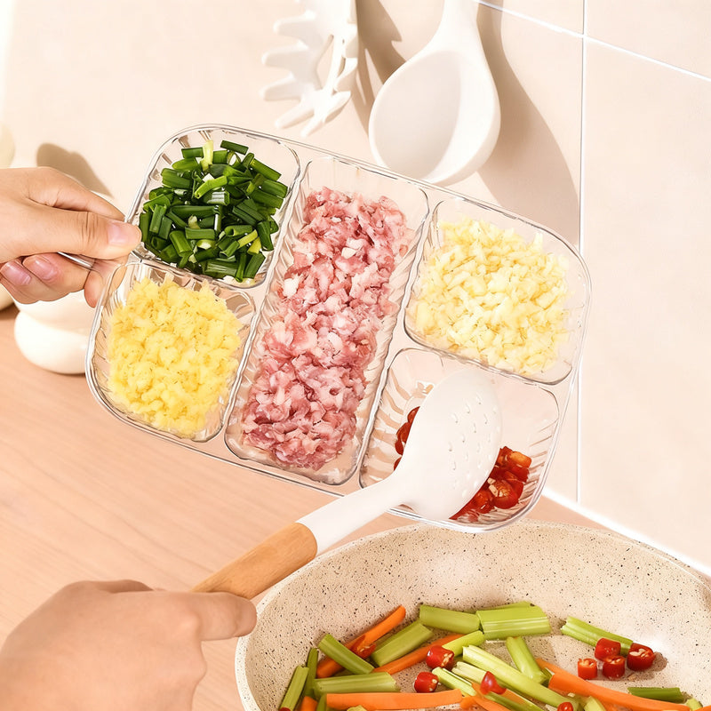 Divided serving tray with compartments, wall mountable — product view 1