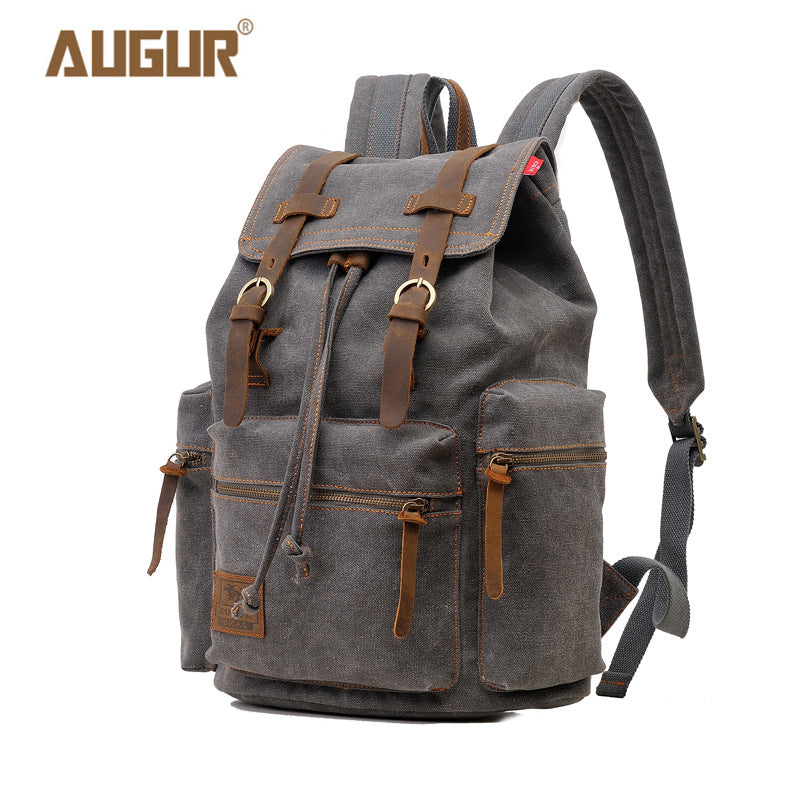 Linen backpack, 36–55 L, 15.6 inches, in vintage style — product view 3