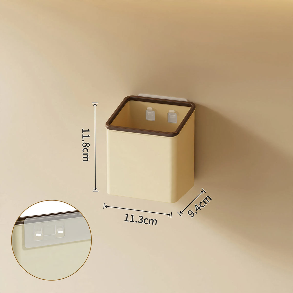 Wall-mounted storage box, PET, self-adhesive — product view 2