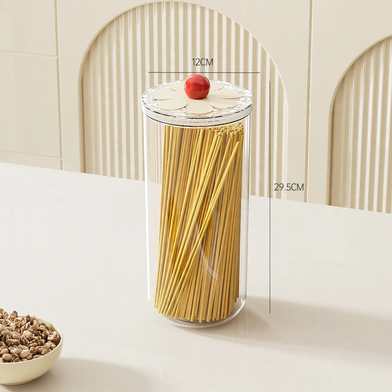 Plastic storage container with lid, transparent — product view 2