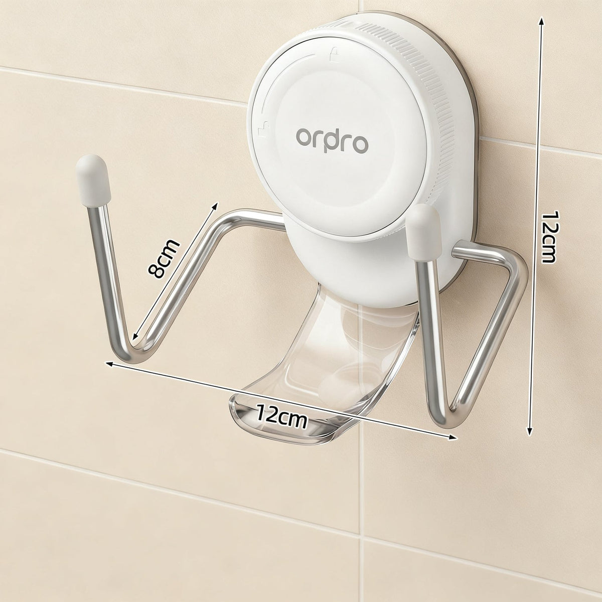 Wall-mounted pot lid and cutting board holder with suction cup — product view 5