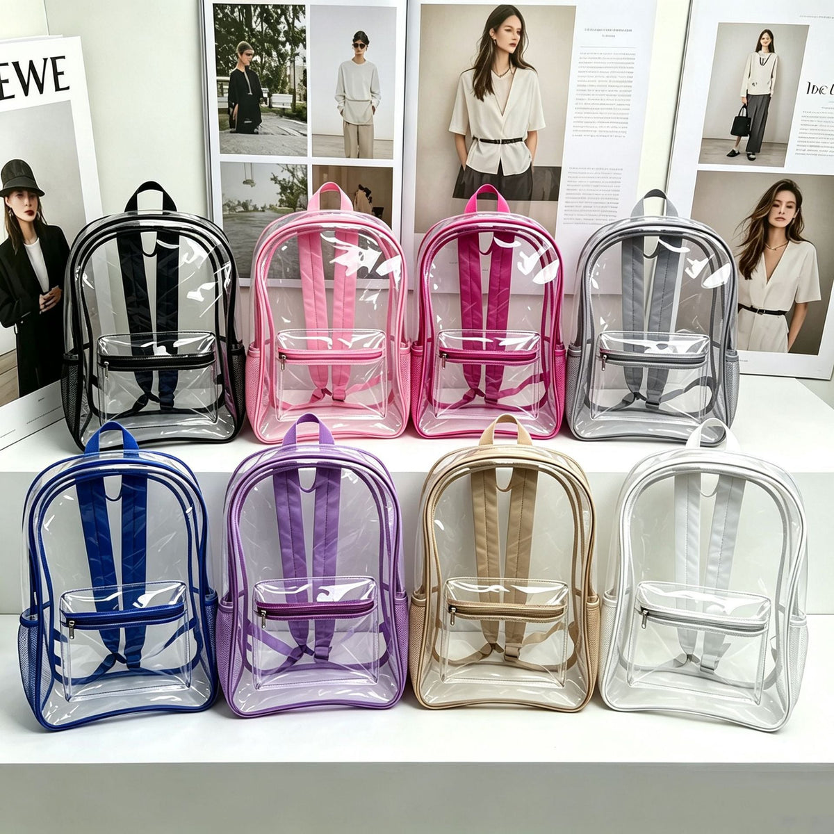 Transparent PVC backpack with large capacity — product view 1