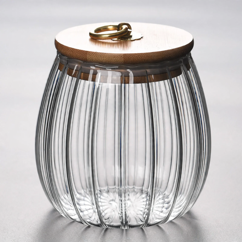 Flower-shaped glass storage, transparent, modern — product view 6