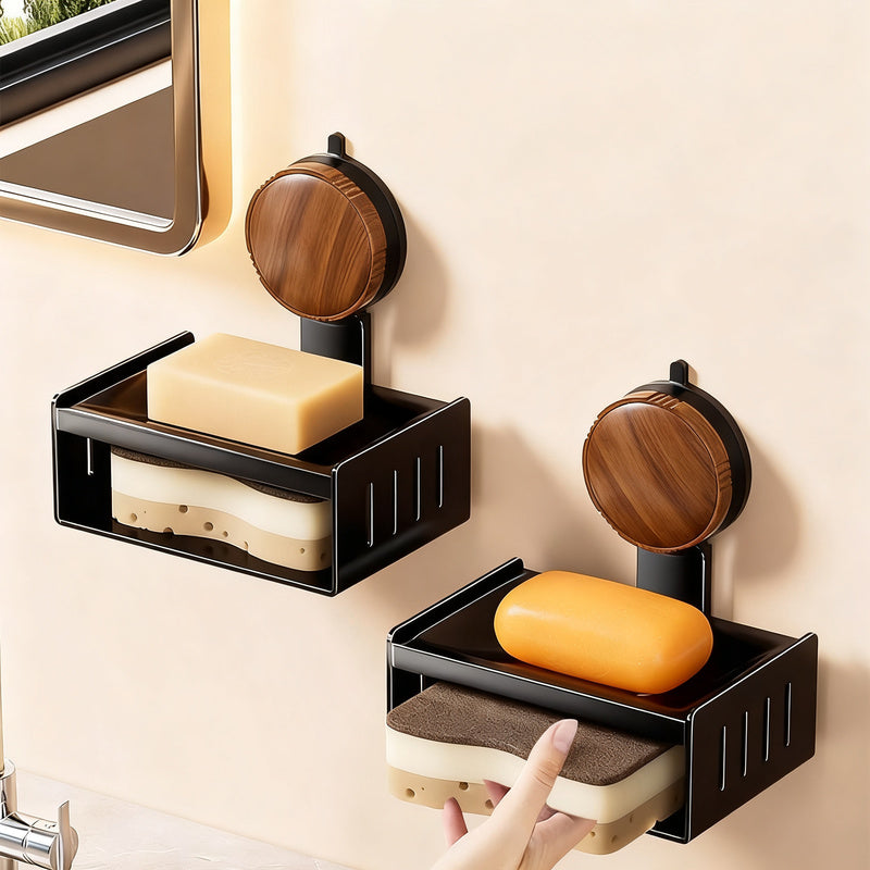 Double-layer soap dish with suction cup — product view 1