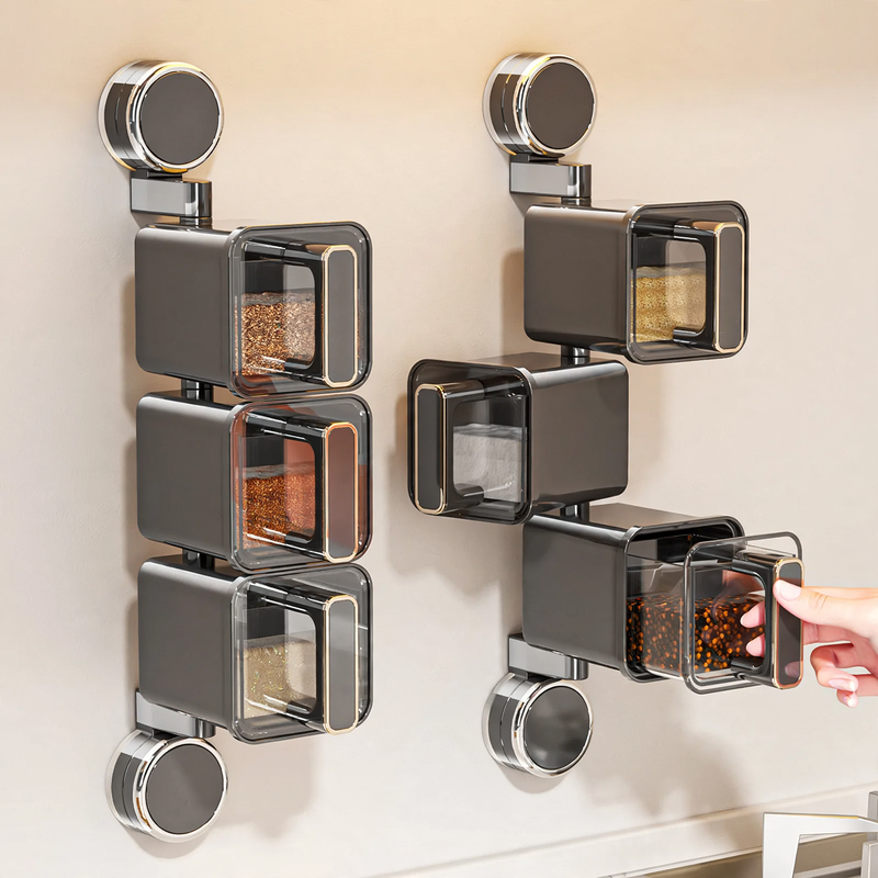 Rotatable spice box with suction cup — product view 1