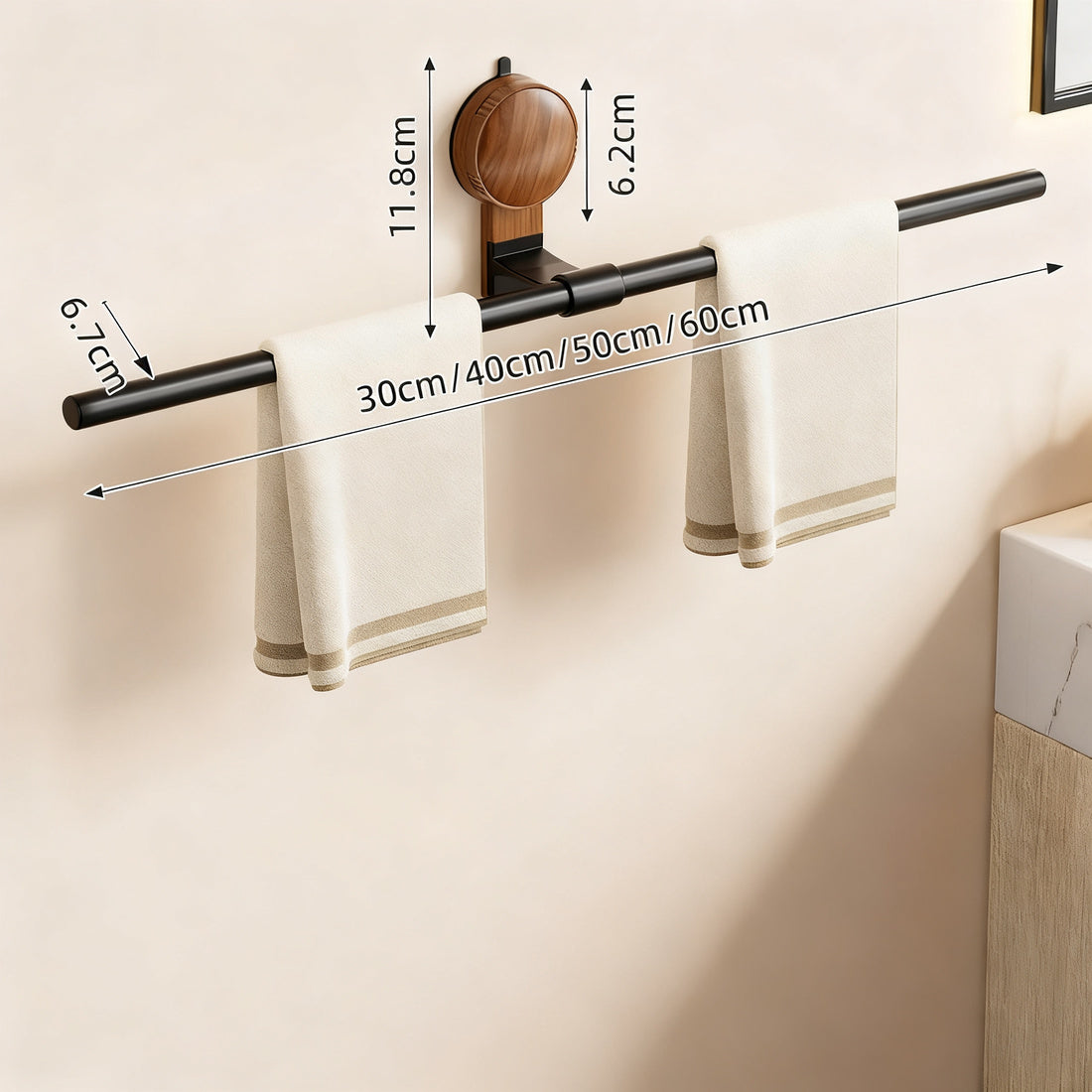 Towel holder made of space aluminum with suction cup — product view 6