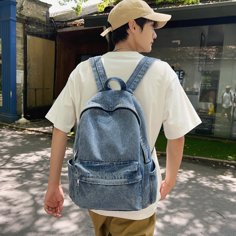 Denim fabric backpack, lightweight and versatile — product view 4