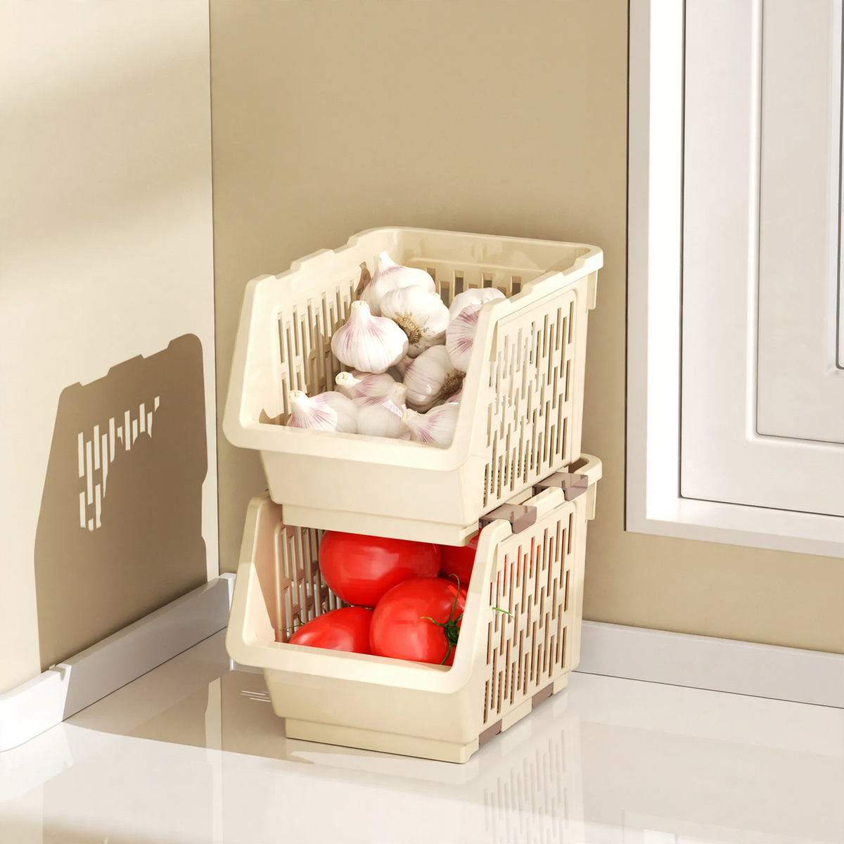 Stackable storage box made of PET, model 26YM.7465 — product view 3