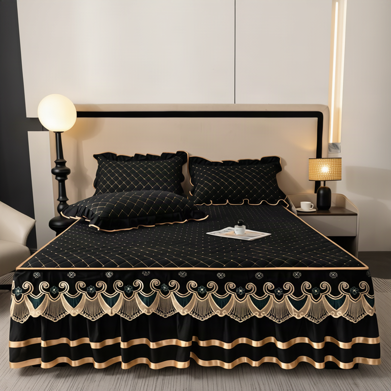 Bed skirt with ruffles, cotton, 1.8 m bed — product view 1