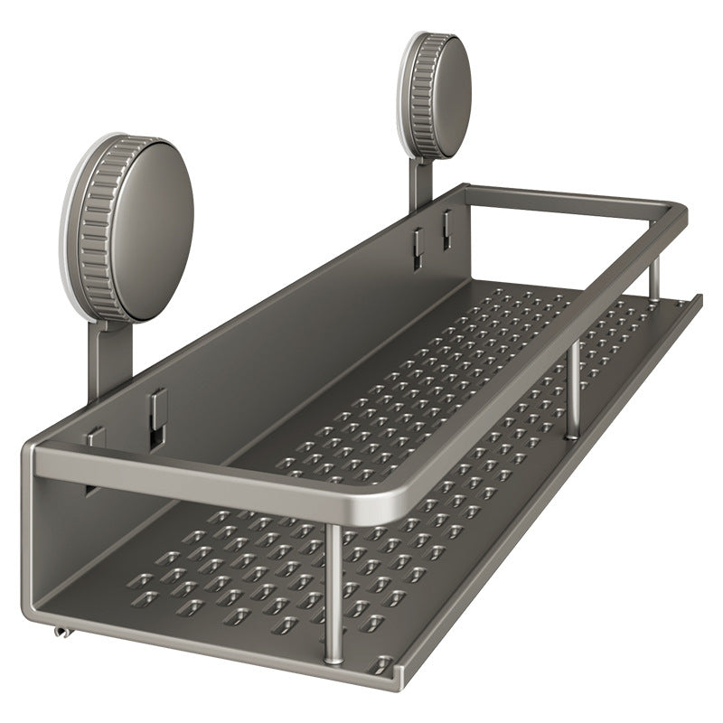 Suction Cup Wall Shelf Bathroom, Space Aluminum — product view 4