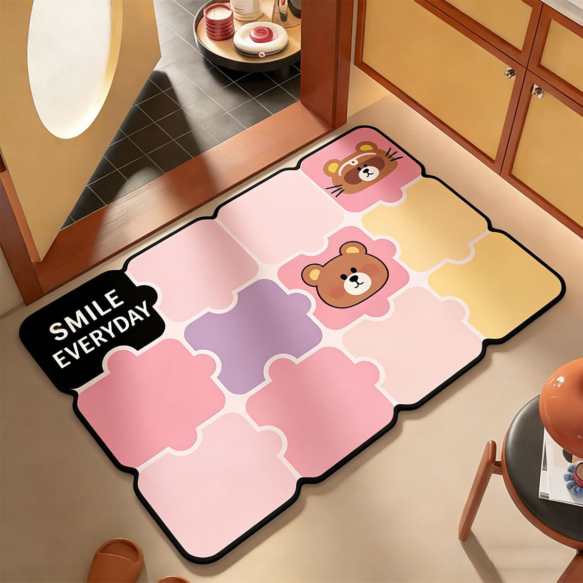 Cartoon doormat made of polyester, washable — product view 4