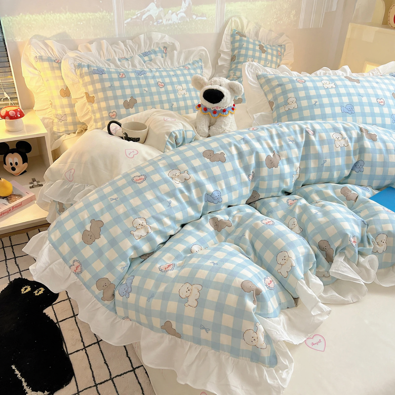 Cotton bedding with cartoon motifs, 4-piece — product view 2