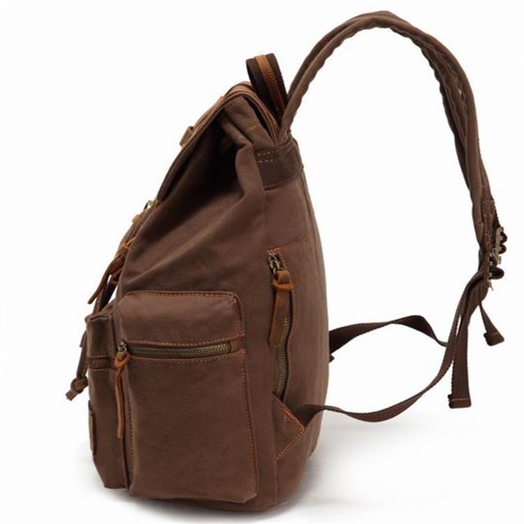 Linen backpack, 36–55 L, 15.6 inches, in vintage style — product view 4