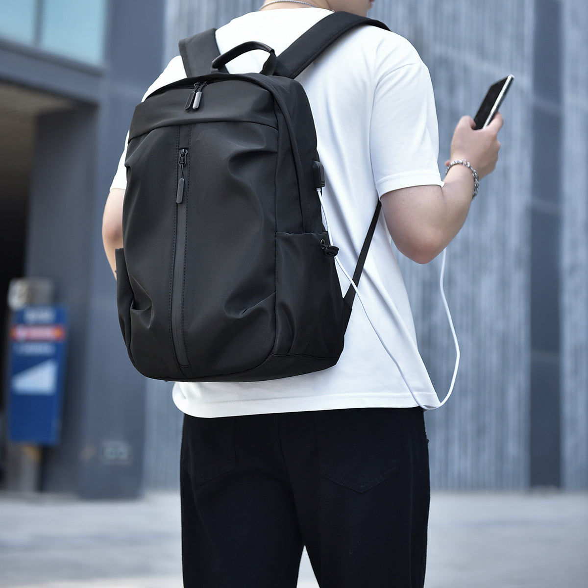 Men's backpack with laptop compartment, 20–35 L, nylon — product view 3