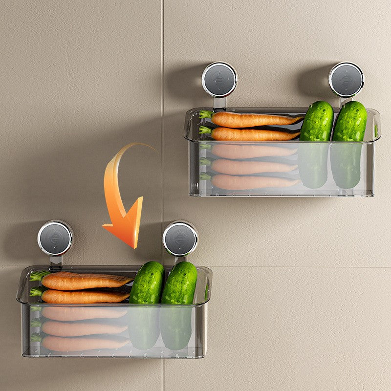 Wall-mounted storage box with suction cup — product view 3