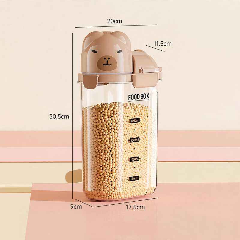 Plastic storage container with lid, transparent — product view 7