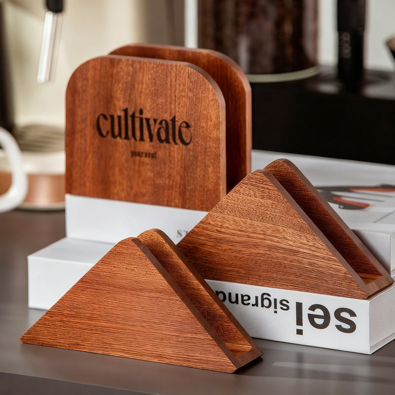 Wooden paper roll holder, multiple shapes — product view 3