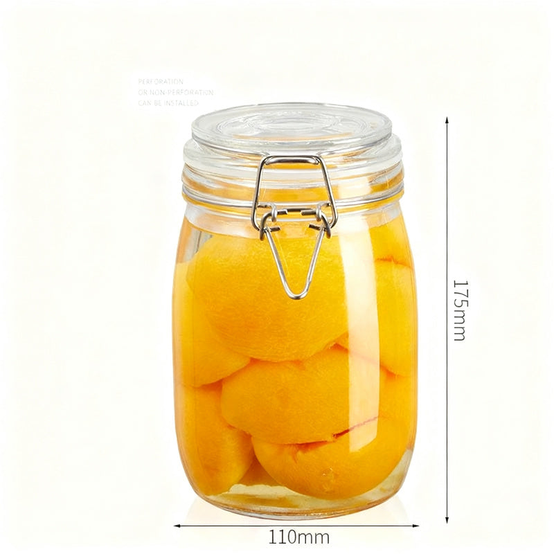 Glass storage jar with lid, airtight — product view 7