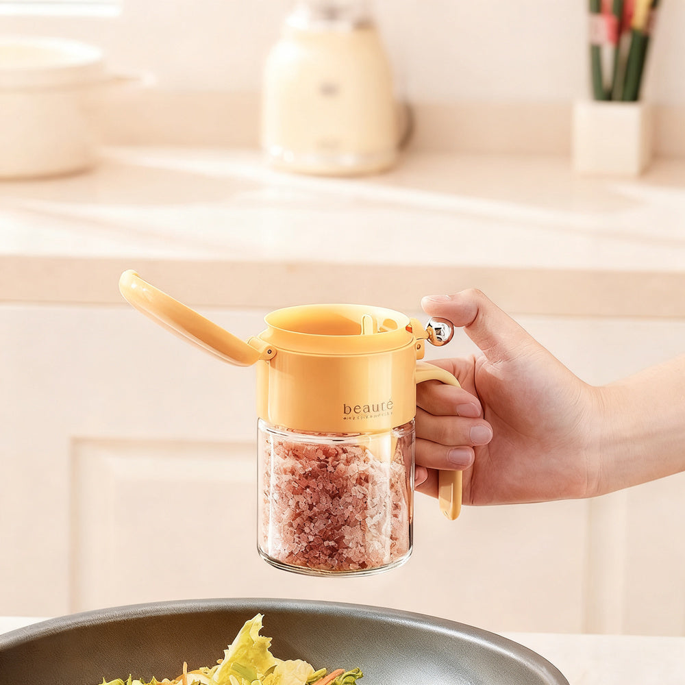 Spice jar with press lid, airtight sealed — product view 3