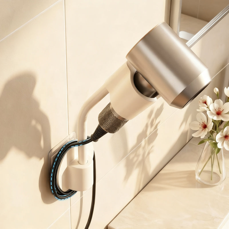 Wall mount for hair dryer, ABS, without drilling — product view 2