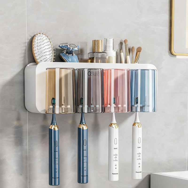 Toothbrush wall holder with toothpaste dispenser — product view 6