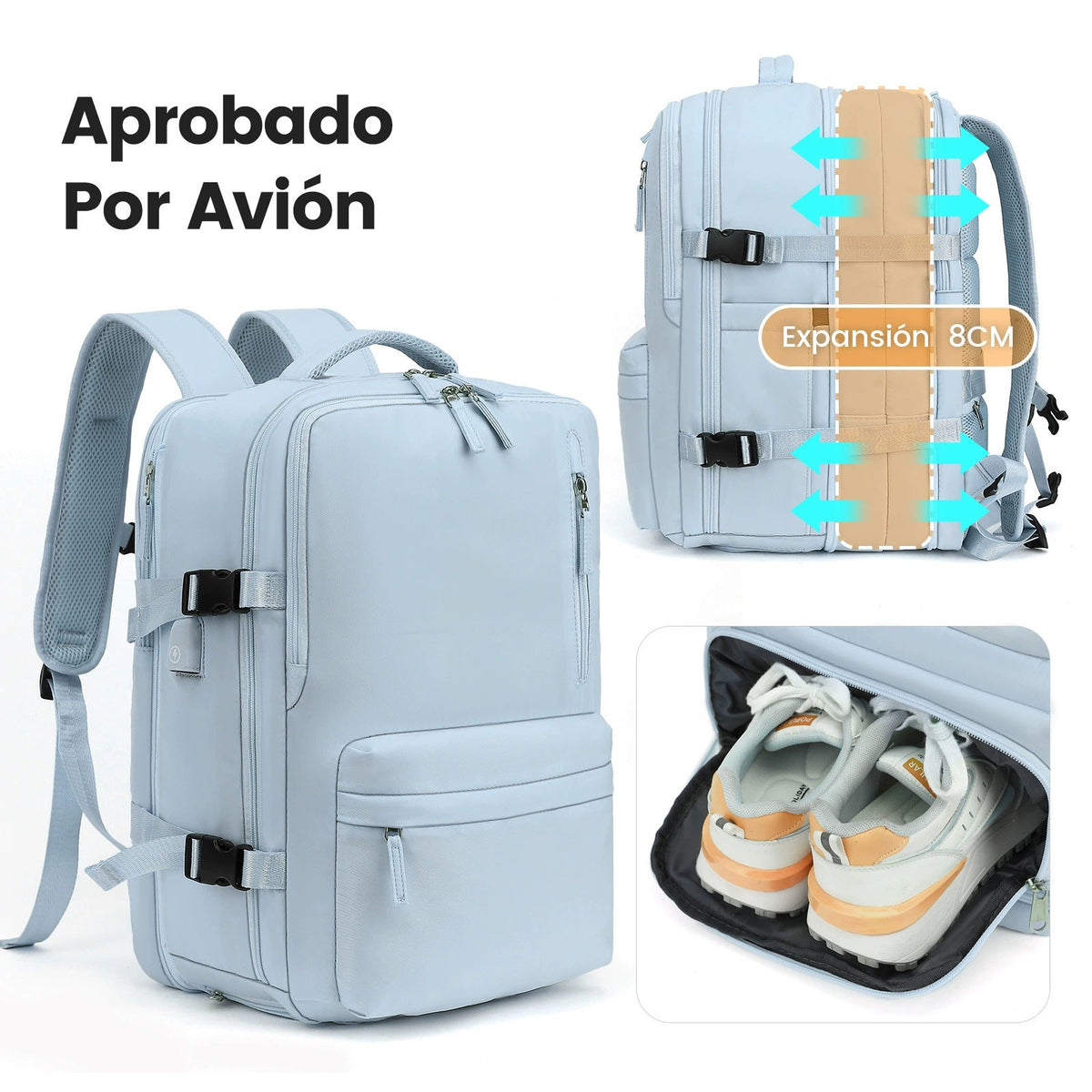 Expandable travel backpack, 36–55 L, for laptops — product view 4