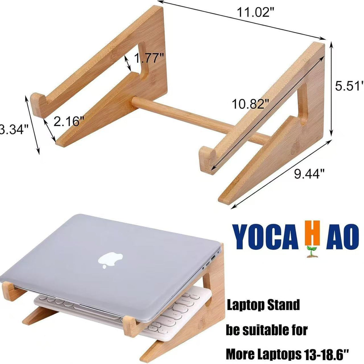 Wood Laptop Stand with Desk Organizer — product view 3