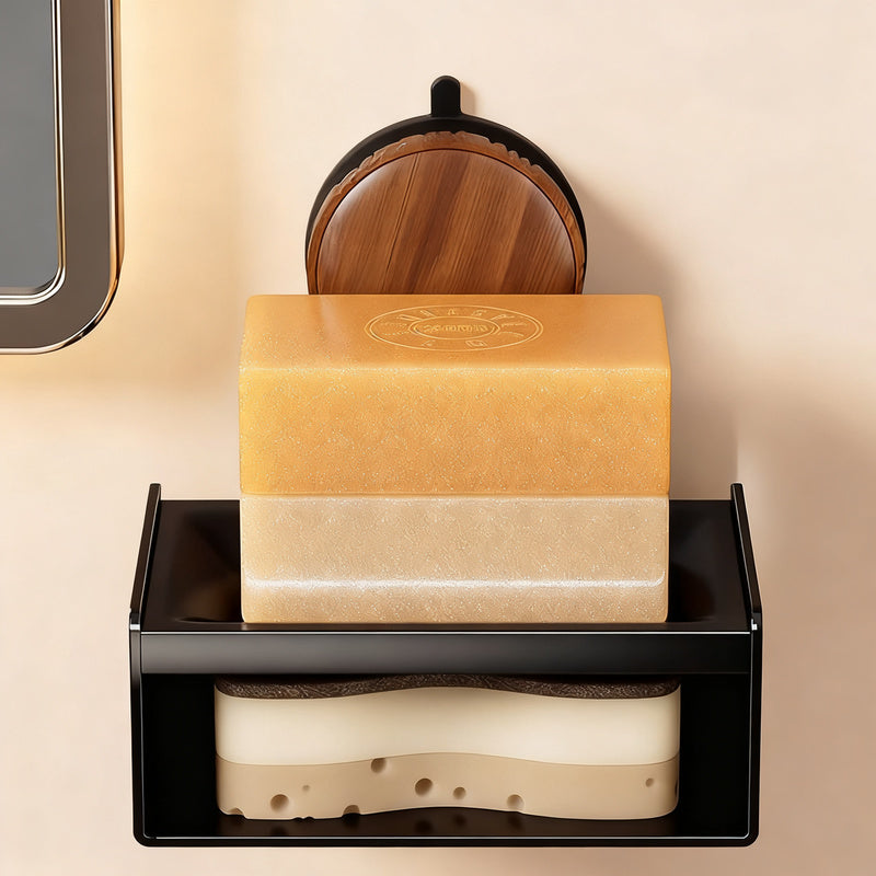 Double-layer soap dish with suction cup — product view 3