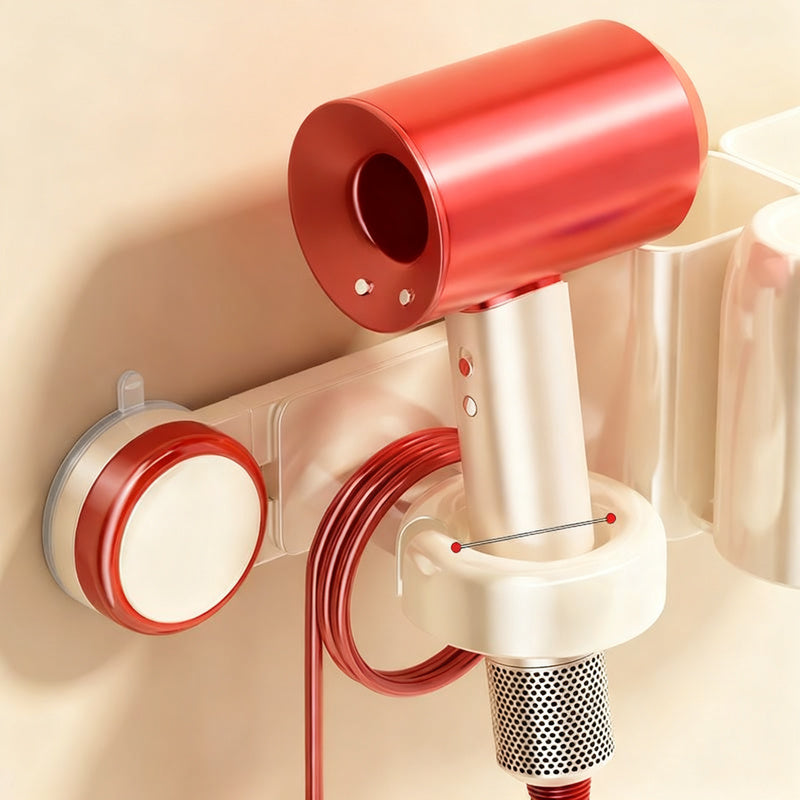 Suction cup toothbrush holder, 3–4 slots, with cup — product view 1