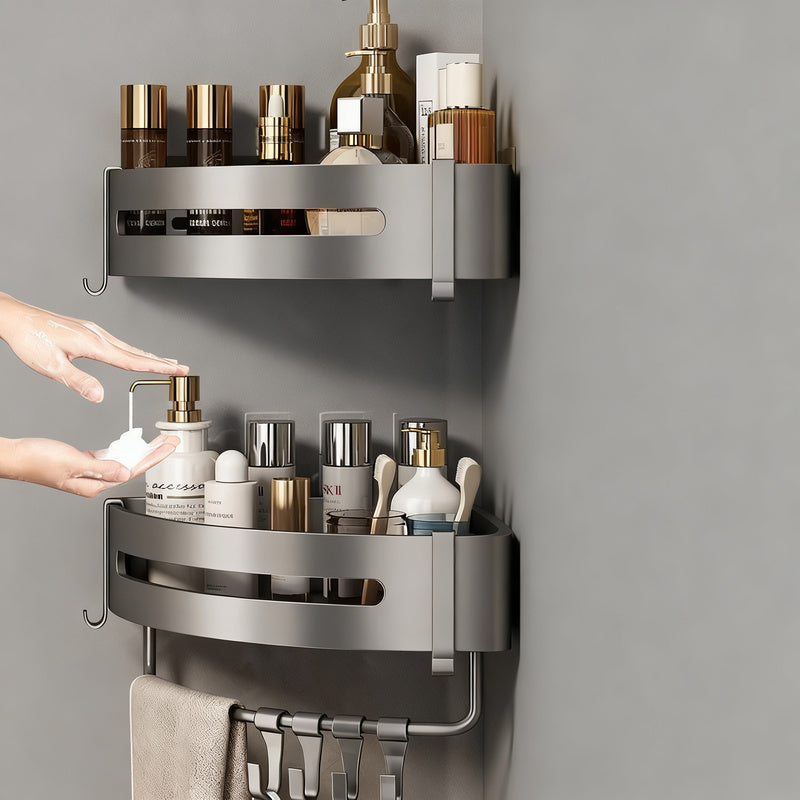 Triangle corner shelf for bathroom, no drilling — product view 3