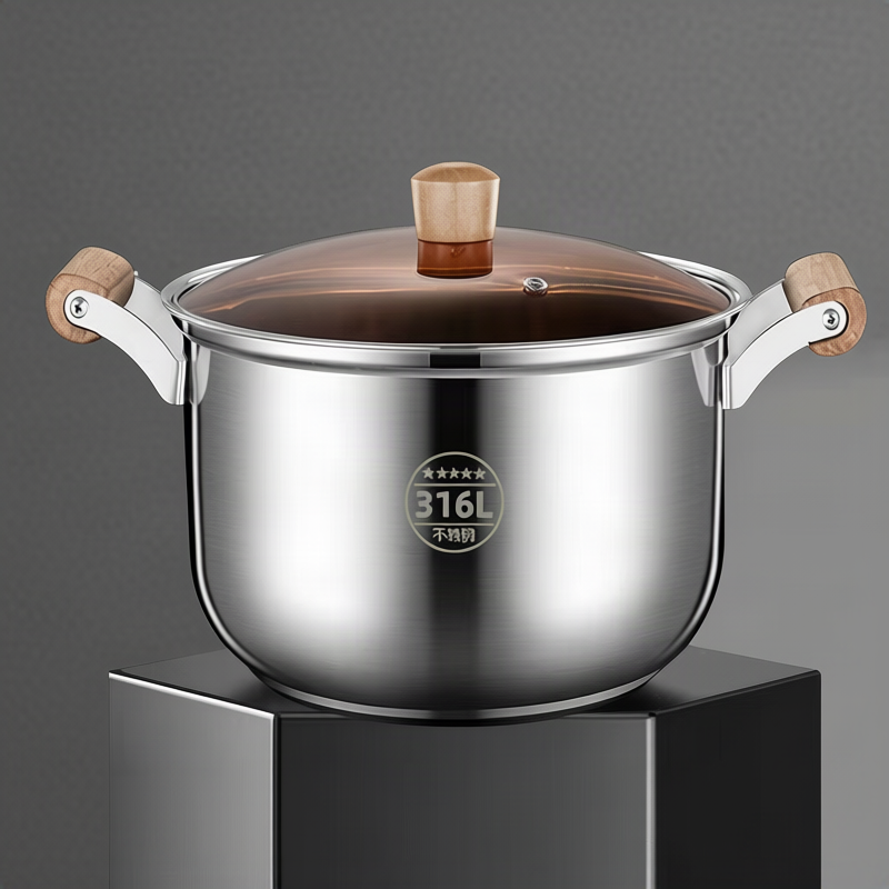 Stainless steel cooking pot 20 cm, 1.1–2 L, model HD190912 — product view 1