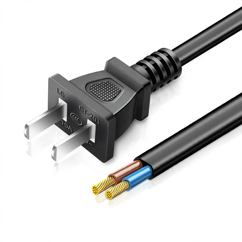 Power cable with flat plug, PVC jacket — product view 5