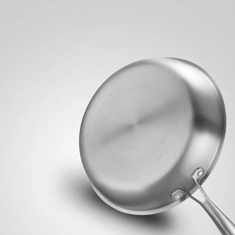 Frying pan, 410 stainless steel, honeycomb pattern — product view 3