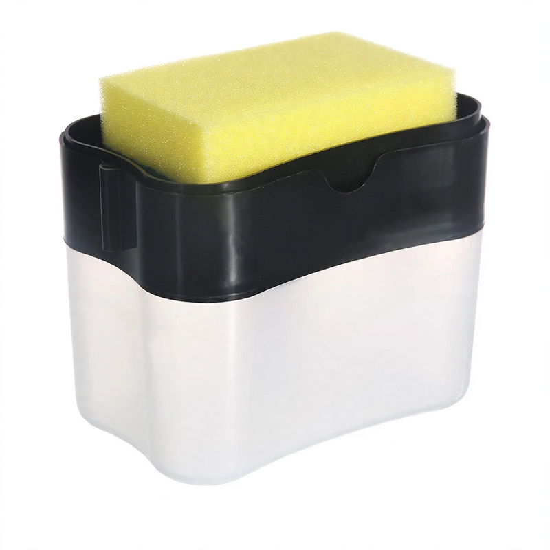 Dish soap dispenser with sponge holder — product view 7