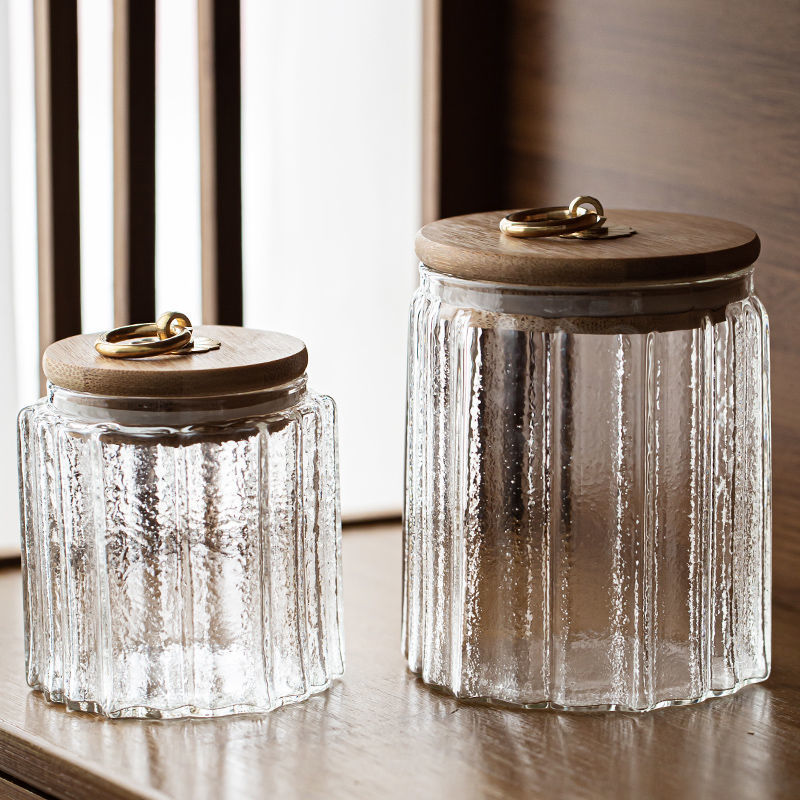 Flower-shaped glass storage, transparent, modern — product view 4