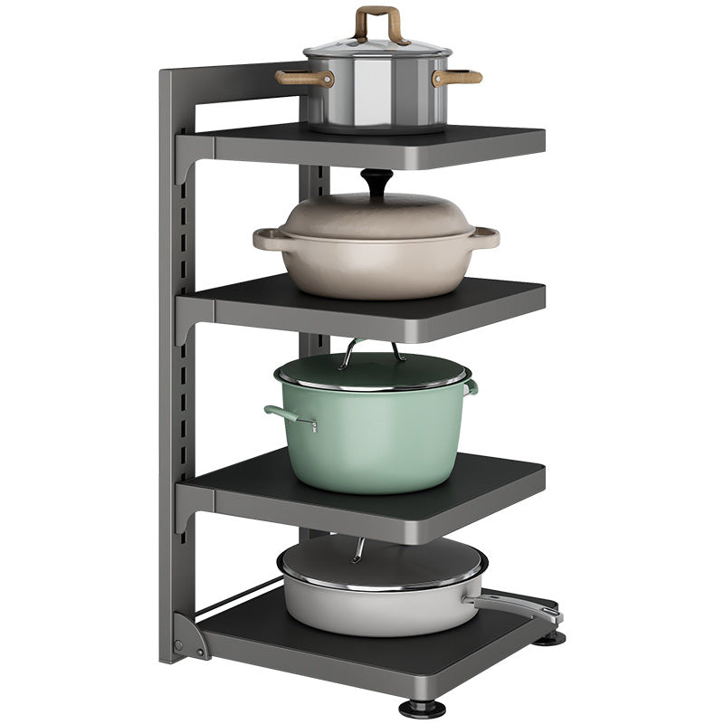 Pot shelf, multi-tier, gunmetal, foldable — product view 2